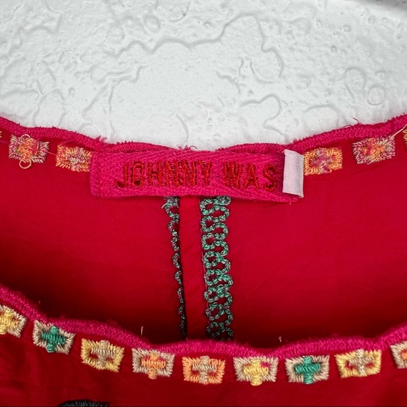 Johnny Was Womens Embroidered Floral Pink Tunic Swing Top Small Shirt Blouse - Picture 5 of 7